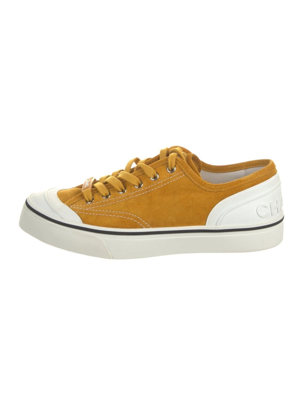 Brand New Mustard Suede Low-Top Lace-Up Sneaker